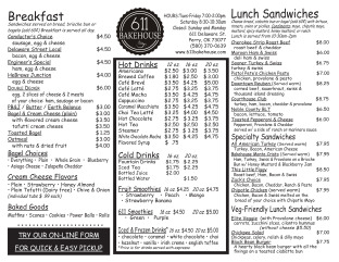 View 611 Bakehouse Menu